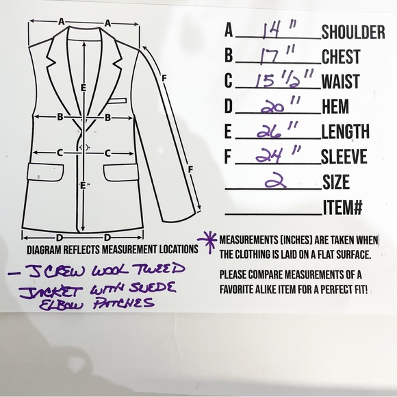 J CREW Blazer Jacket Wool Plaid Houndstooth Navy/Brown/Grey/Multi Size 2 - Picture 12 of 12